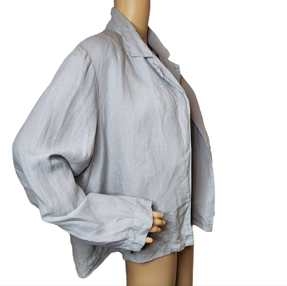 Bryn Walker linen open front grey cardigan - Picture 11 of 17